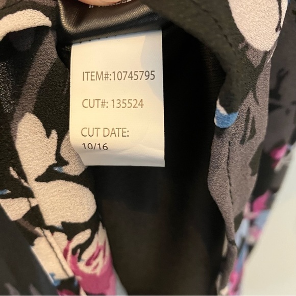 Torrid Black Floral Georgette Flutter Sleeve Mini Dress Size 10 - Picture 9 of 13